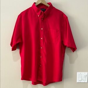 Lands' End Red Casual Button Down Shirt with Classic Collar XL